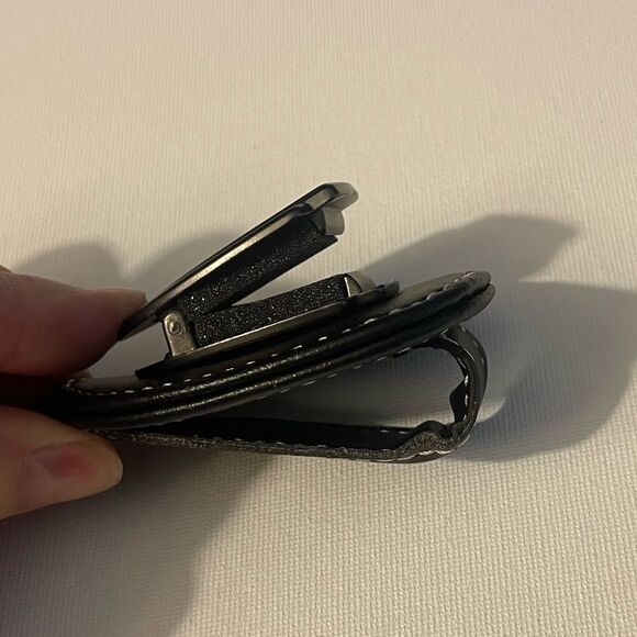 Volvo Logo Sunglass Holder for Car Black PU Leather NWT - Picture 6 of 11